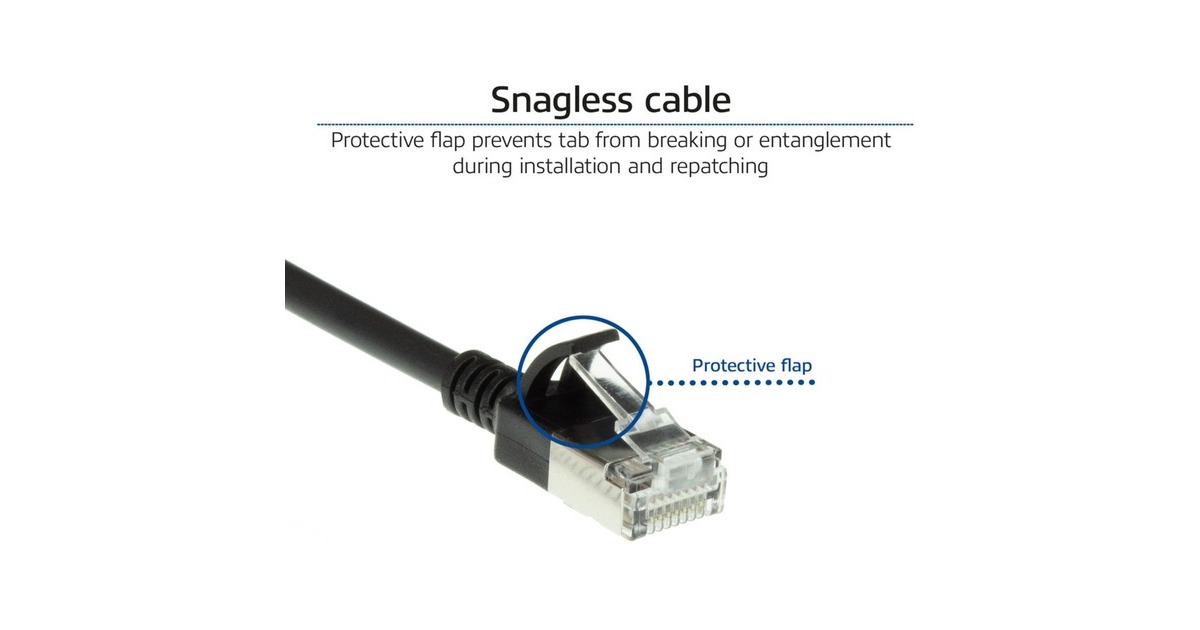 ACT ConnectivityLSZH U/FTP CAT6A datacenter slimline patchkabel snagless met RJ45 connectoren  (Zwart, 1 meter)