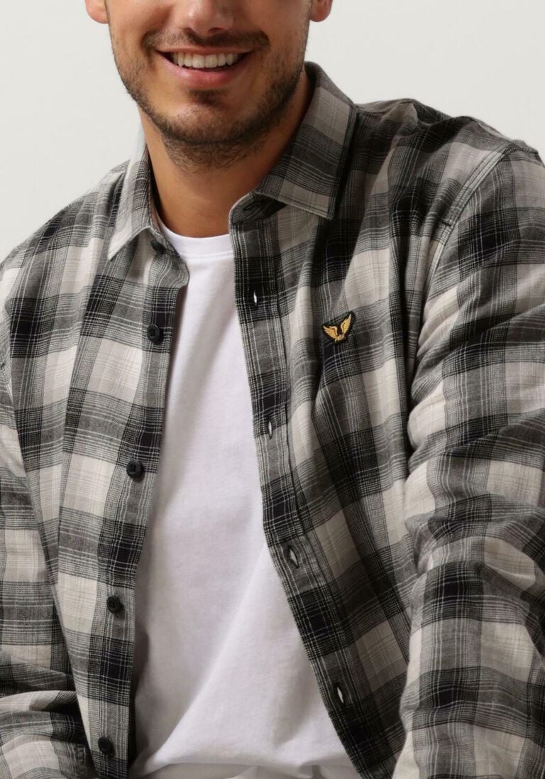 PME LEGEND grijze pme legend casual overhemd long sleeve shirt ctn twill check