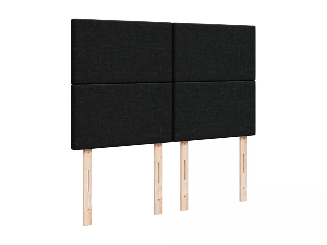 Sommier à lattes de lit avec matelas Noir 140x190 cm Tissu