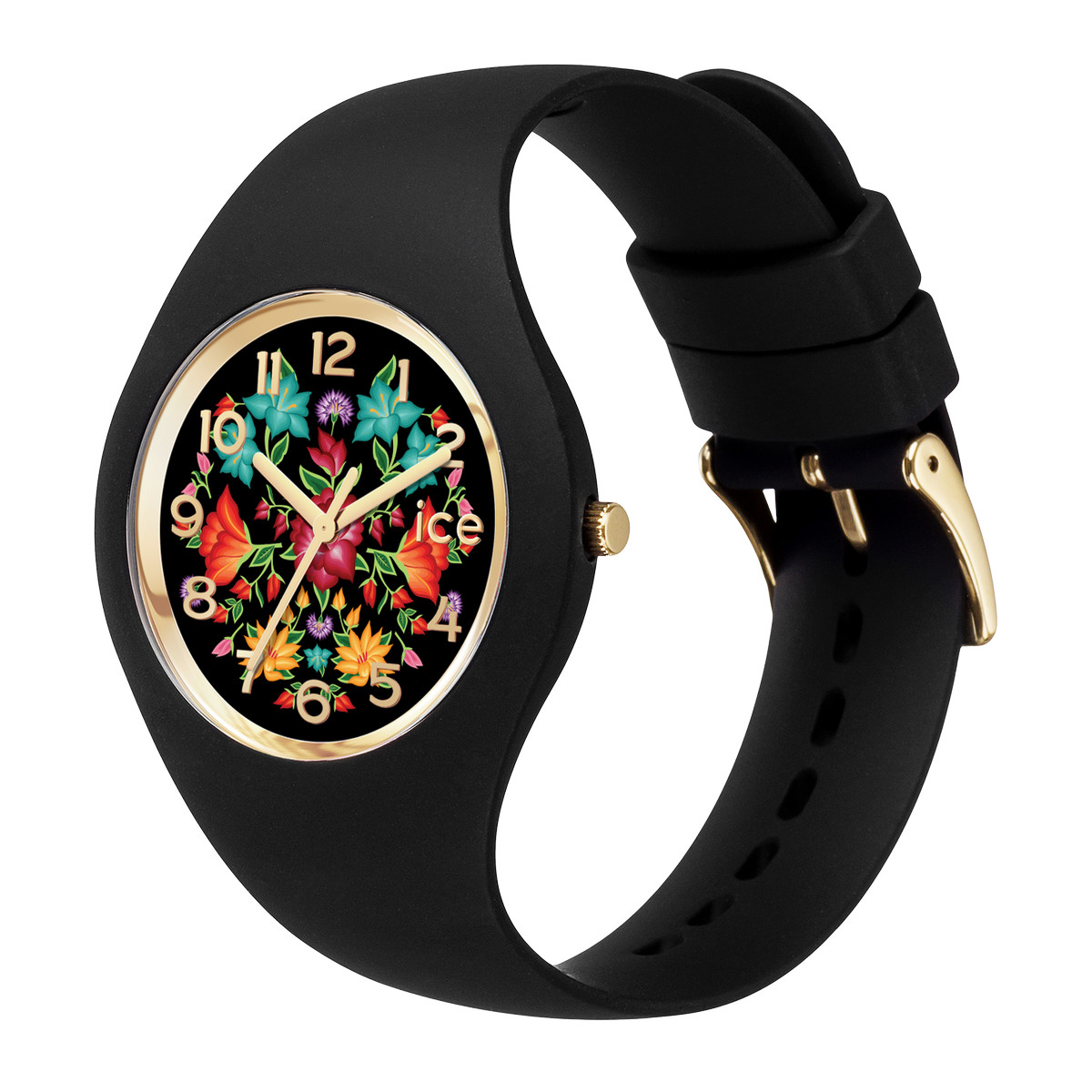 Montre ICE WATCH ice flower femme bracelet silicone noir
