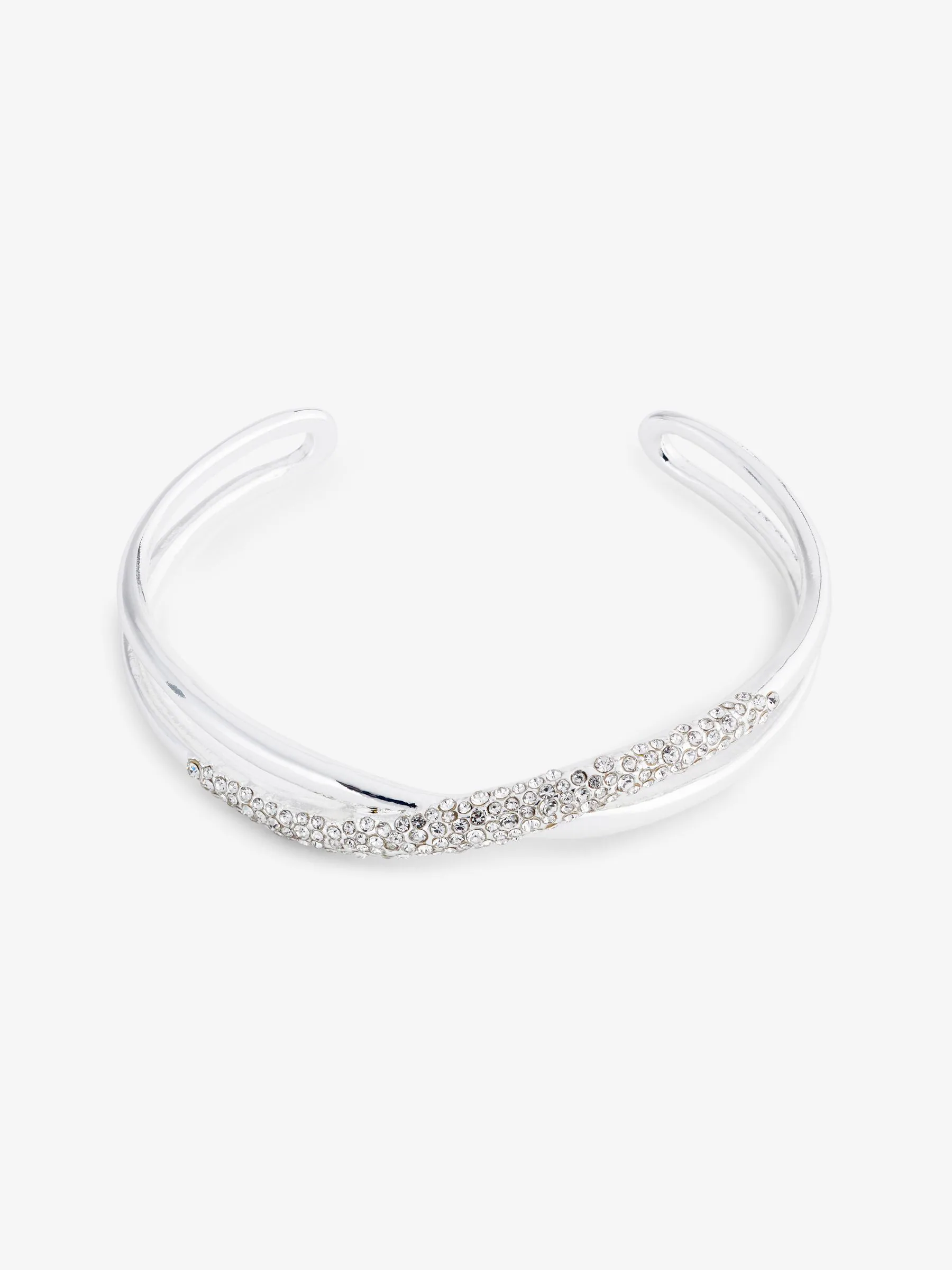 Zilverkleurig - Twist Sparkle Cuff Bracelet