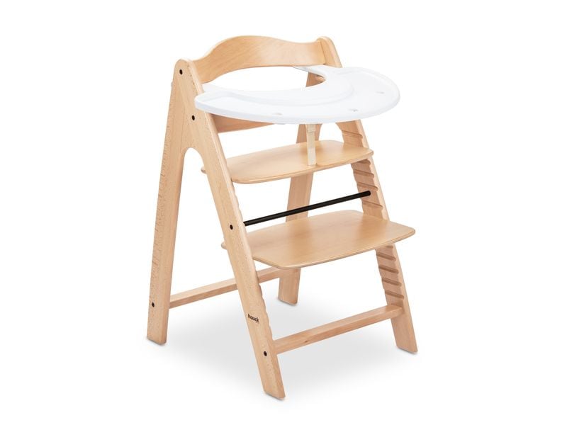 Hauck Hochstuhl Arketa N Play Beech Stilvolle Holzhochstuhl mit Play Tray im Set
