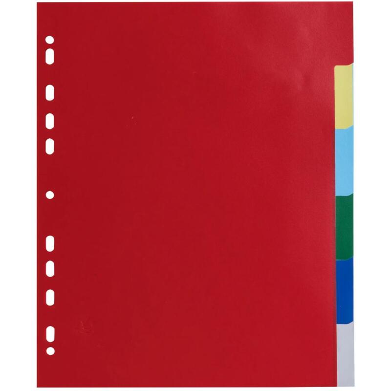Intercalaires polypropylène souple 6 positions - A4 maxi - Couleurs assorties
