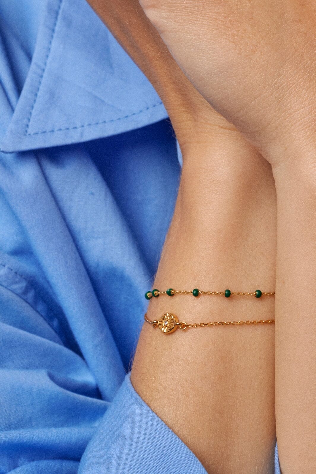 Enamel Copenhagen Bracelet, Lola 42 petrol green