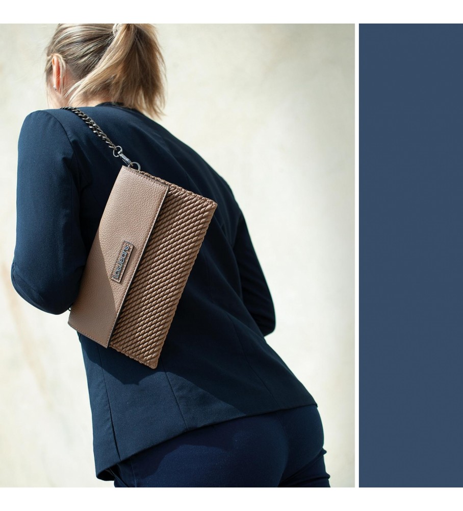 Bolsa de ombro feminina Lois LOIS com alças intercambiáveis 311766 cor taupe