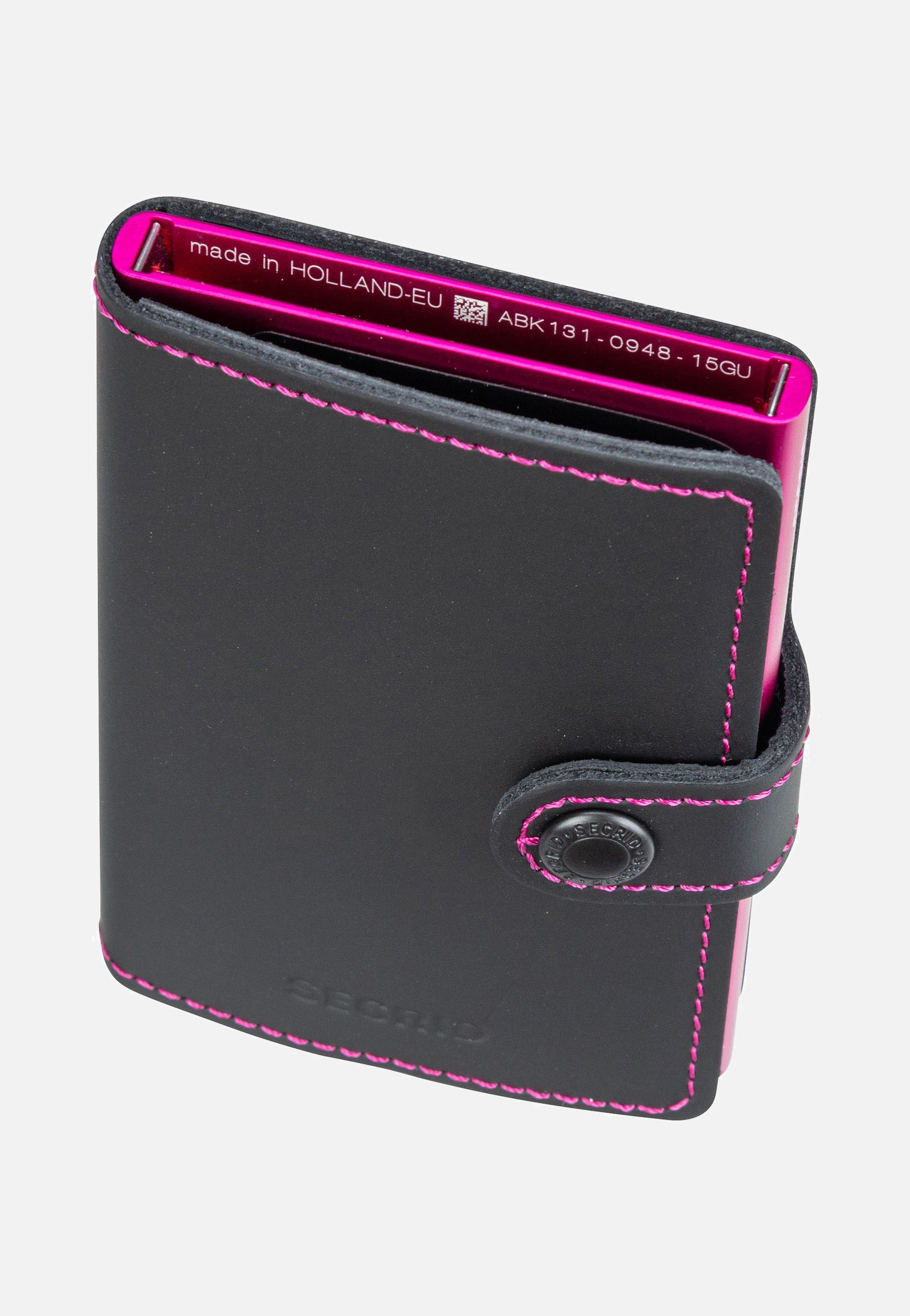 Miniwallet Matte Black-Fuchsia - Portemonnaie