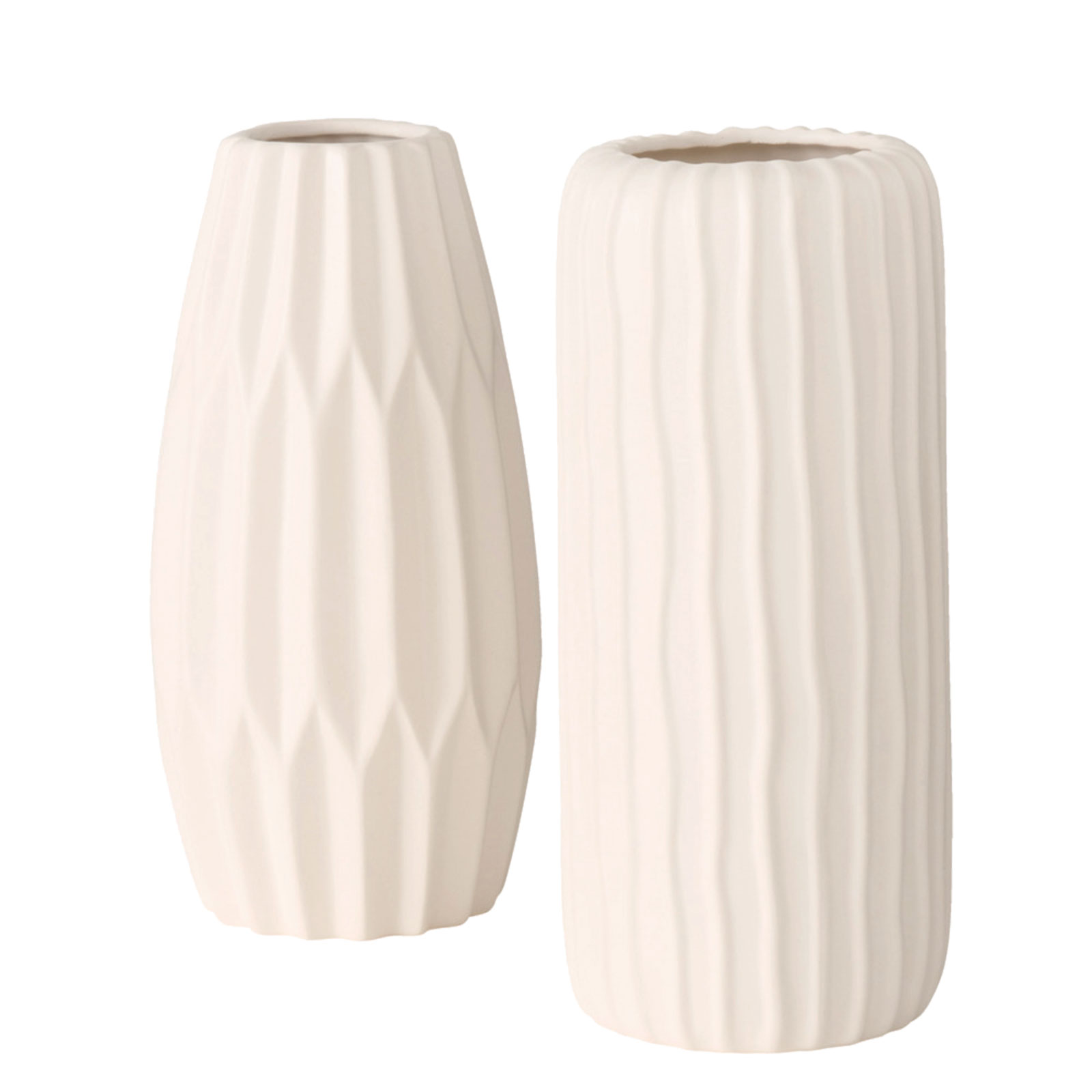 Vase - weiß - Steingut - 26 cm