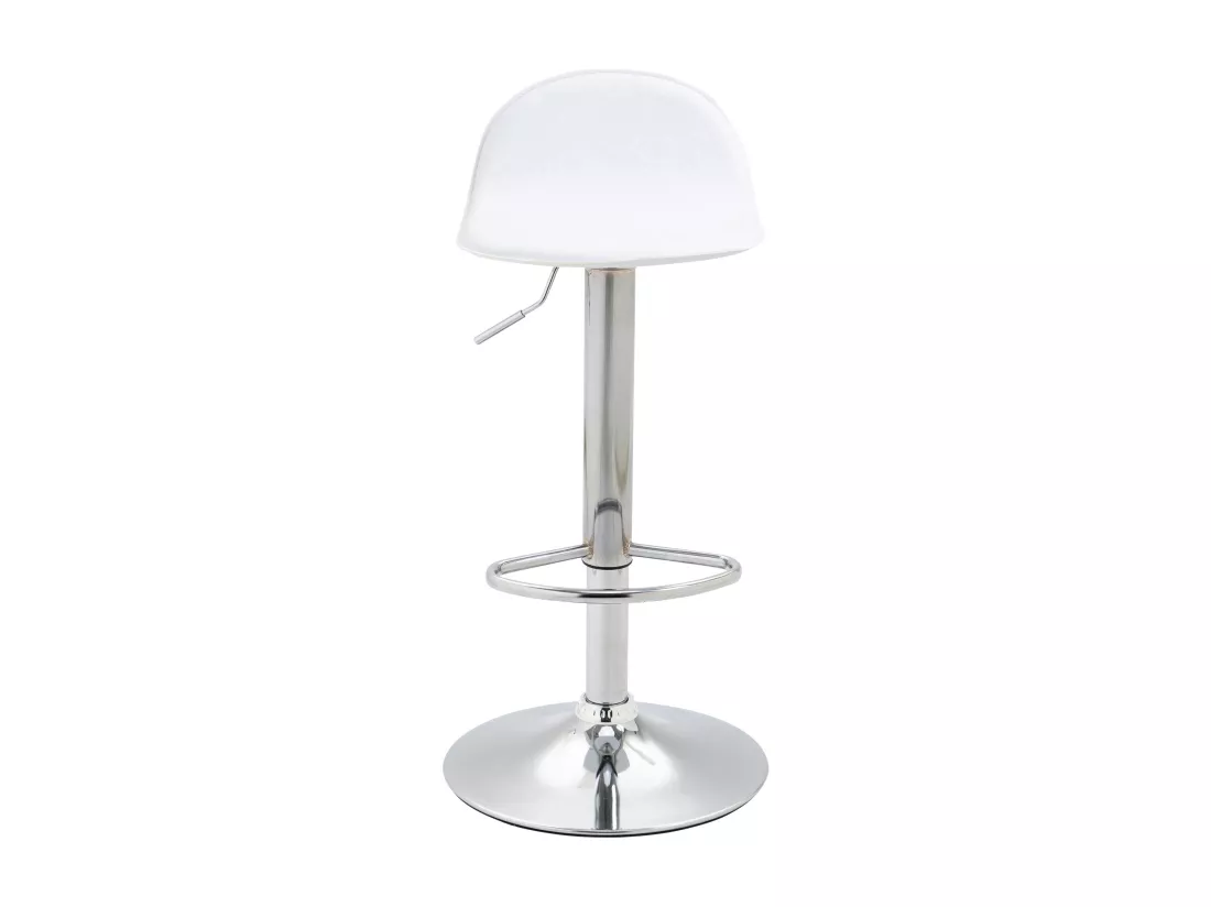 Lot de 2 Tabourets de bar - Similicuir & Métal - Blanc - Lana V2