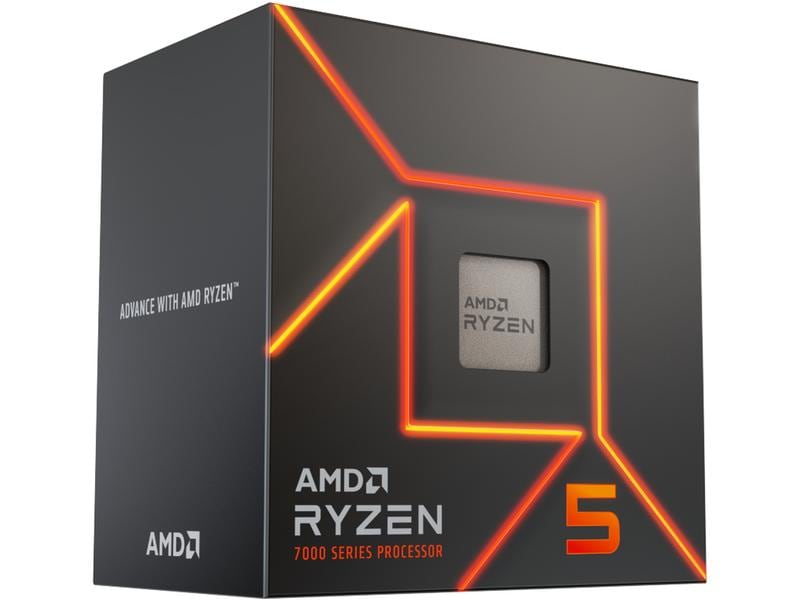 AMD CPU Ryzen 5 7600 3.8 GHz Prozessor mit 6 Kernen, 12 Threads und einer Leistungsaufnahme von 65 W