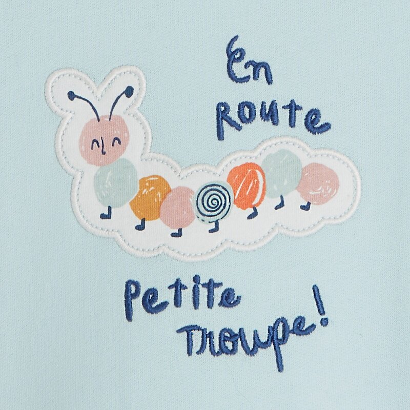 Pyjama motif chenille bébé mixte blanc bleuté naissance Catimini Blanc