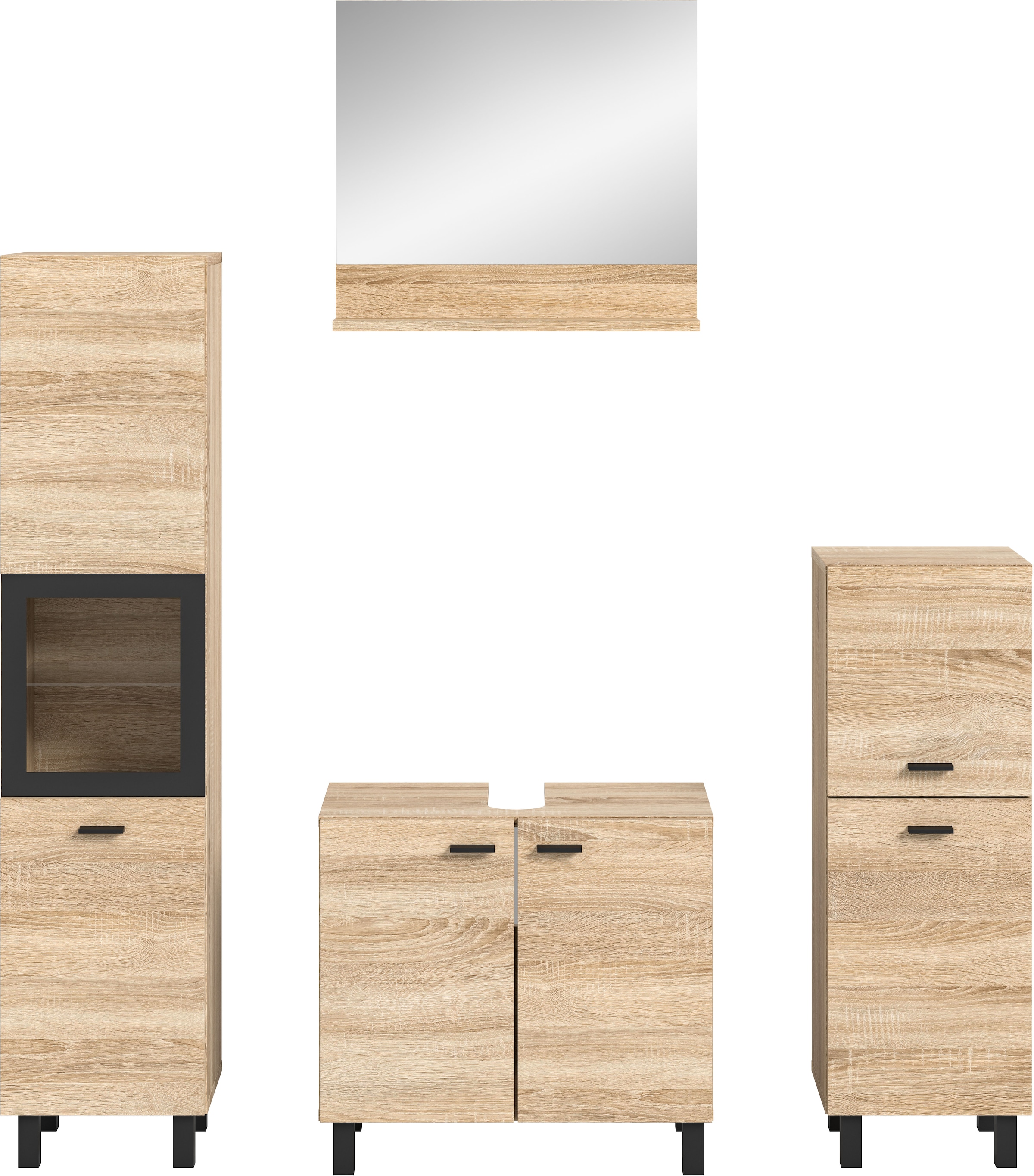 welltime Badmöbel-Set »Tampa, Breite 137cm, 4-teilig« 4 Stk. tlg.