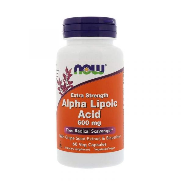 Now Alpha Lipoic Acid 600mg 60 Cápsulas