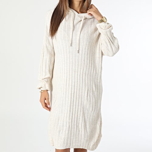 Robe Pull Capuche Tessa Carey Beige Chiné
