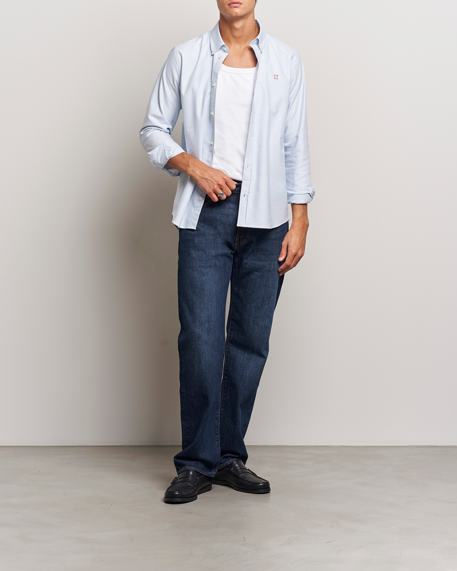 Les Deux Konrad Contrast Oxford Shirt Light Blue/White