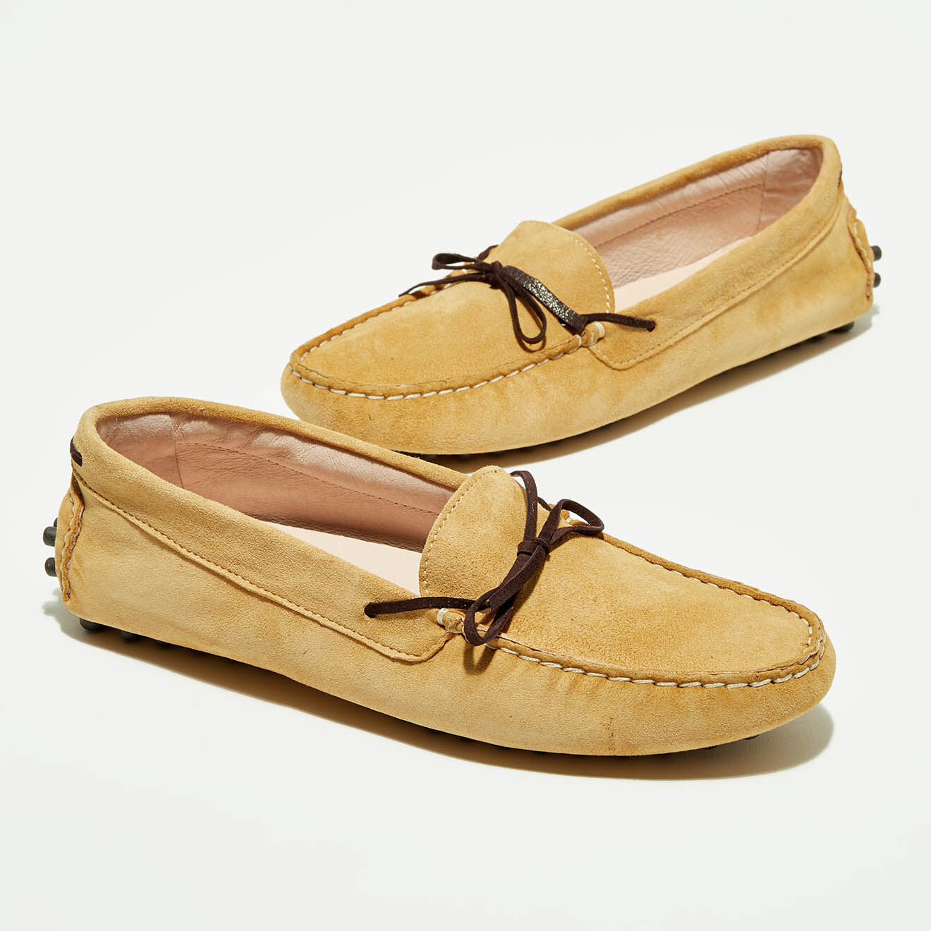 Flavio Création Mocassins en Velours de Cuir Mariela beige/marron