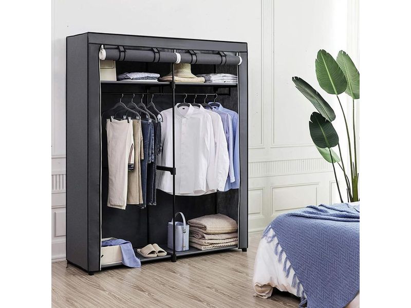 Songmics Regal Grau, 43 cm (B) x 174 cm (H) x 140 cm Kleiderschrank