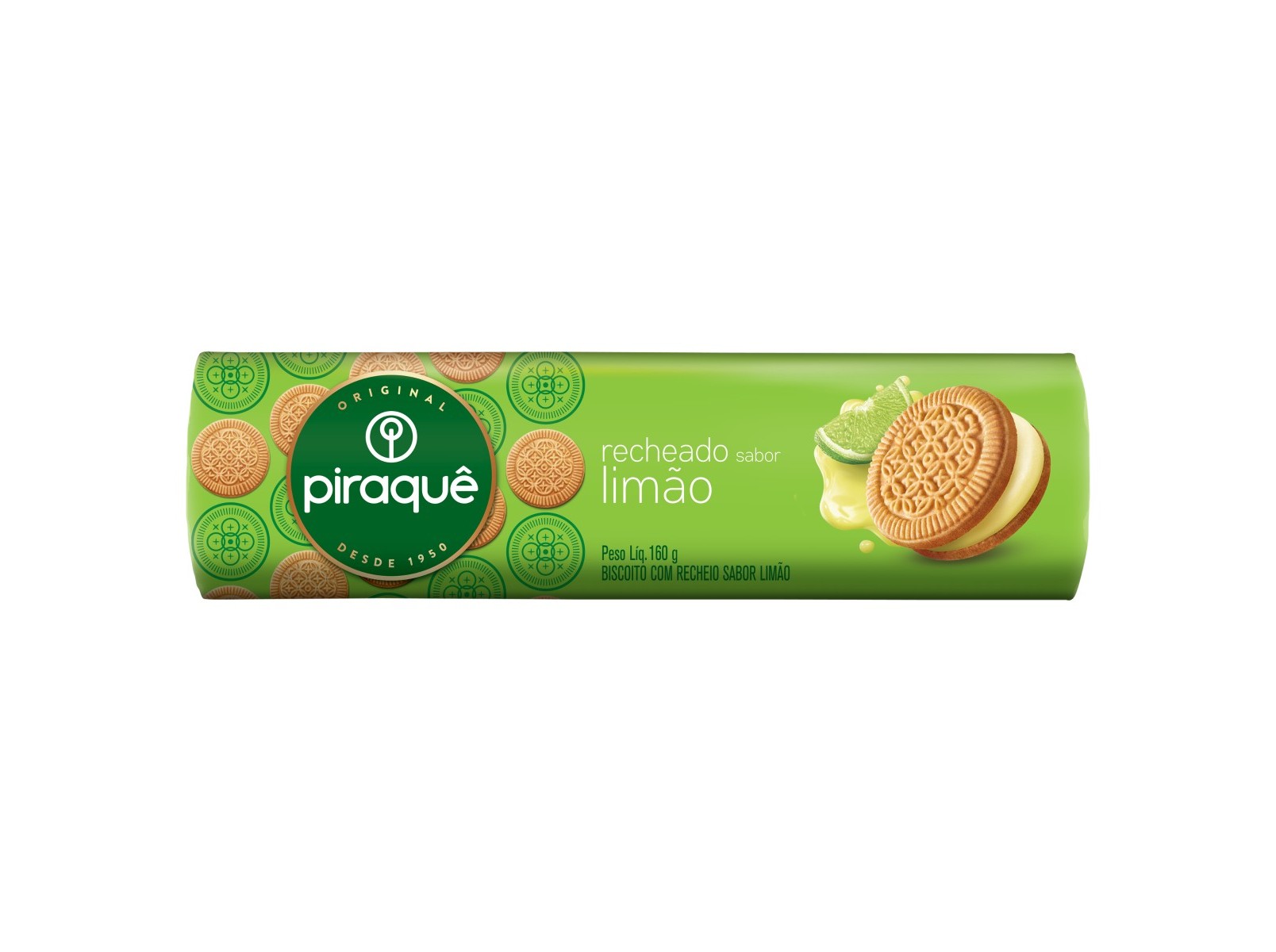 BISCOITO PIRAQUÊ RECHEADO LIMÃO 160G