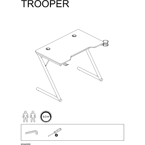 Trooner skrivebord - sort