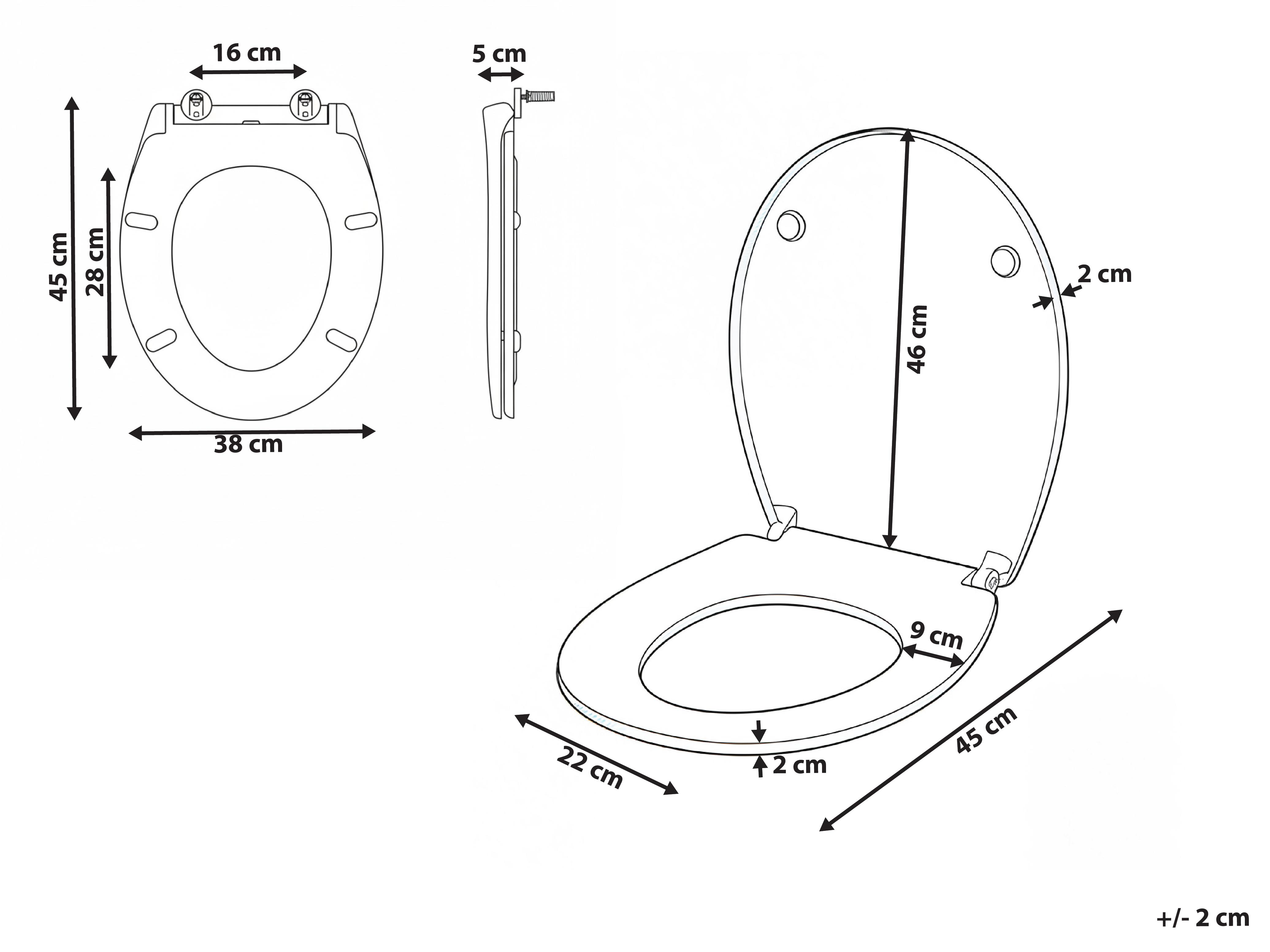 Toiletbril PUTUMAYO smal soft-close Duroplast Zwart