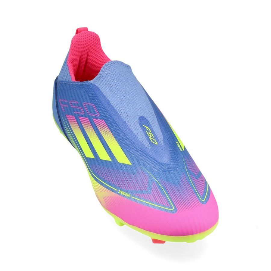 adidas F50 League Laceless FG/AG Celestial Victory - Blue Fusion/Lucid Lemon/Lucid Pink Enfant