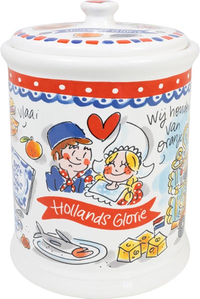 Blond Amsterdam opbergpot Hollands Glorie multi D 12,5 H 18,5 cm