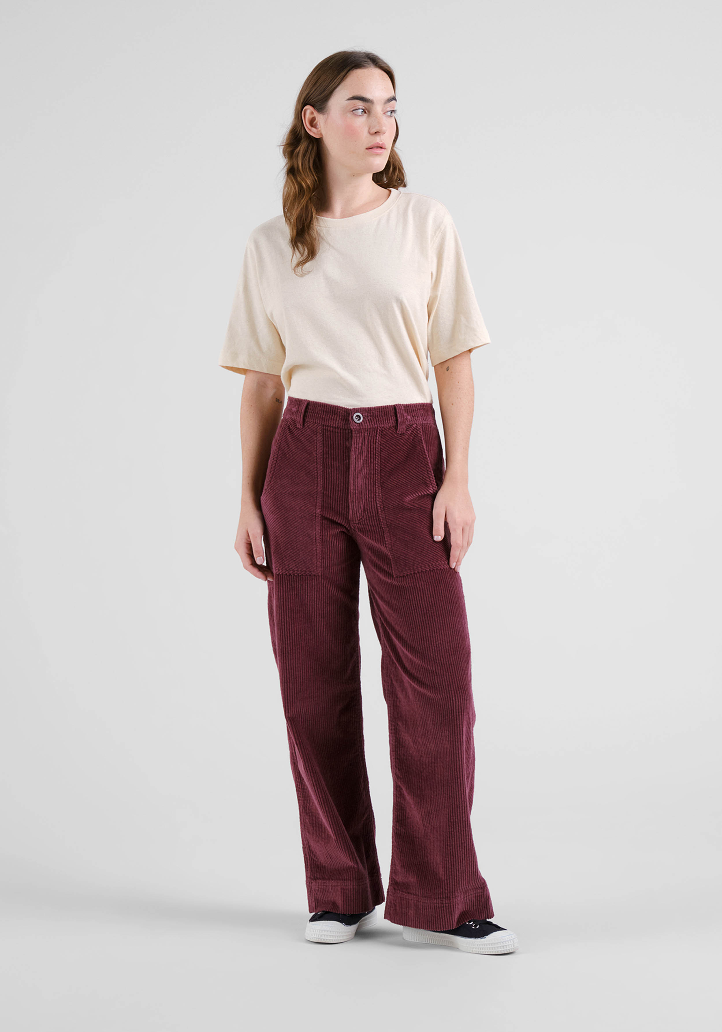 Dedicated Cord-Hose Vara Workwear Fig Red
