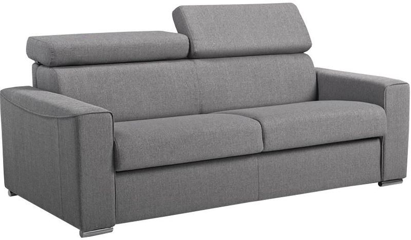 Driezits-express-bedbank - VIZIR - Slaapbank - Grijs - 140 cm Slaapfunctie, 360 kg Max. Belasting