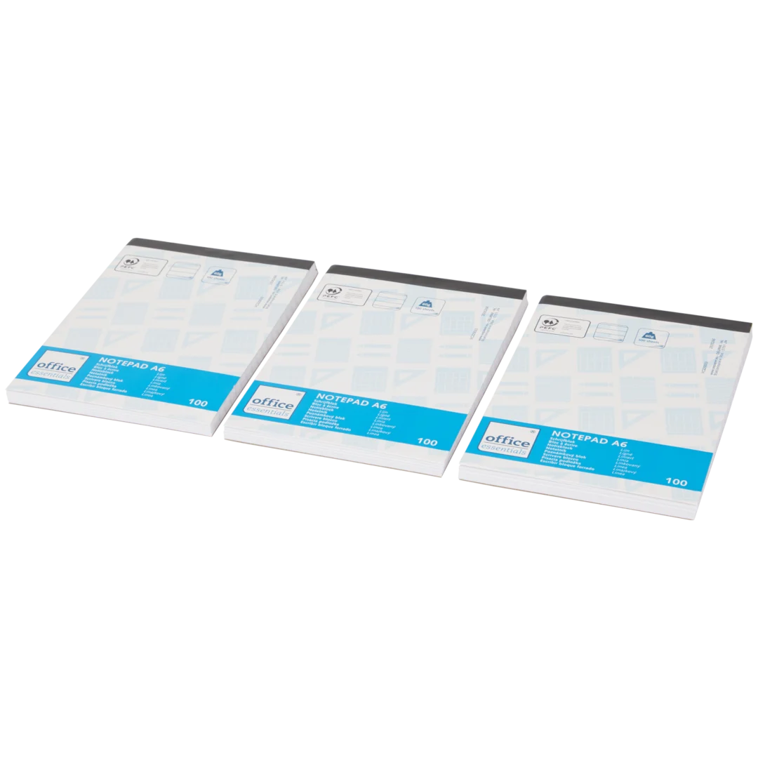 Office Essentials schrijfblokken A6 3 stuks | 100 vel