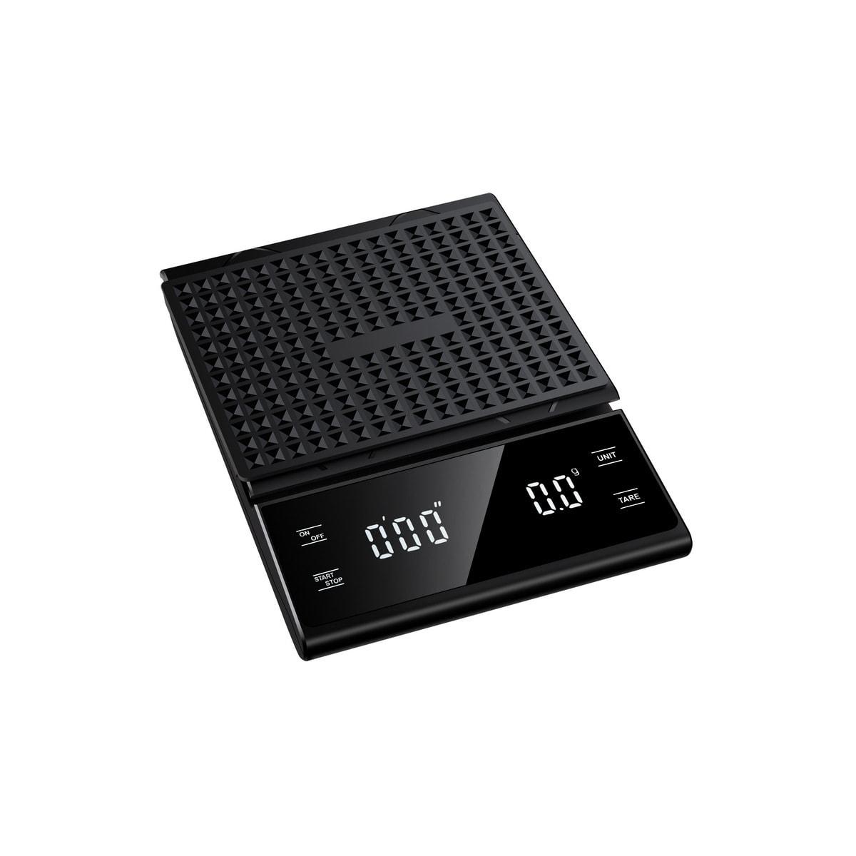 Digital kaffevekt, 5 kg/0,1 g med USB-lading Sort