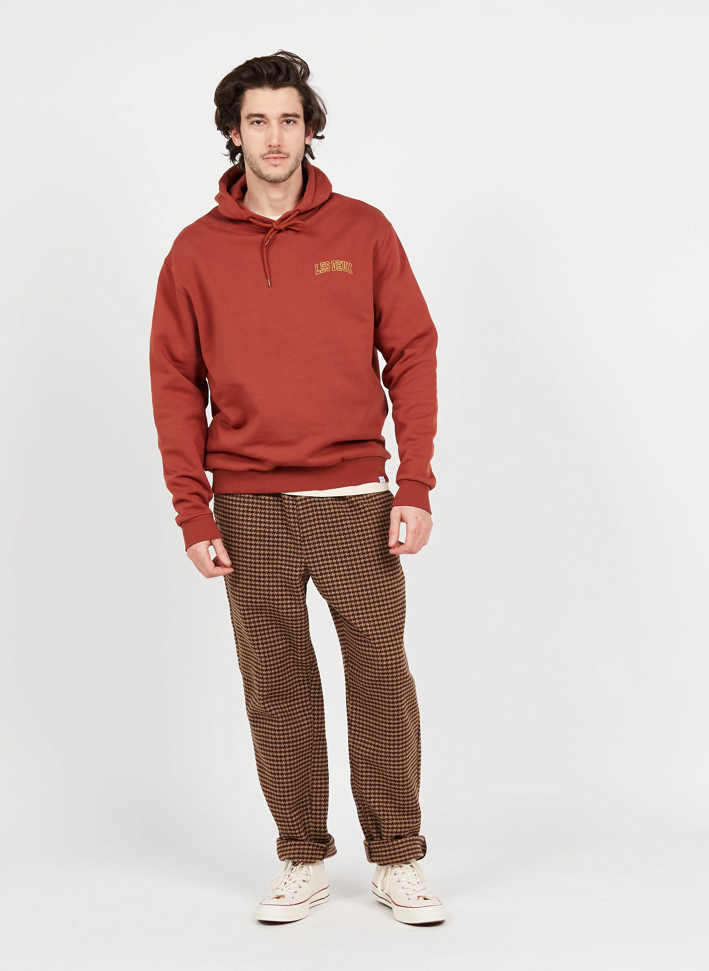 Sweat à capuche en coton| Marron