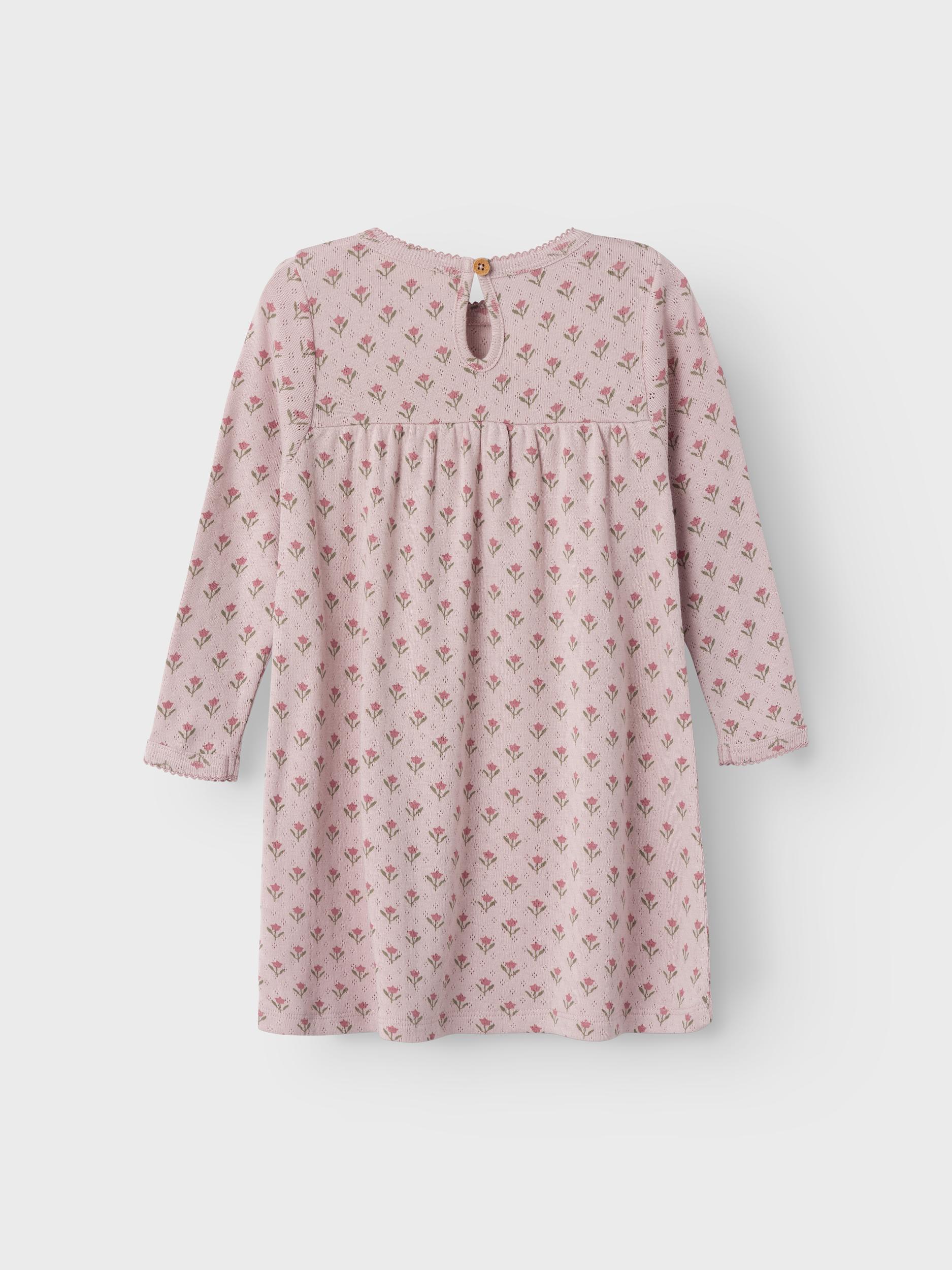 Langarm-Kleid NMFRACHELLO TULPEN AOP in violet ice