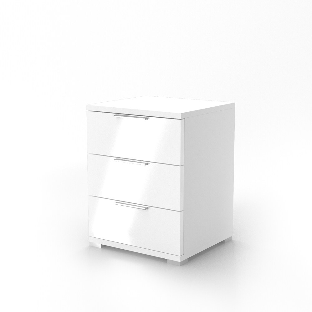 VICCO Nachtschrank Kommode Nachttisch Schublade Schlafzimmer Weiß Hochglanz