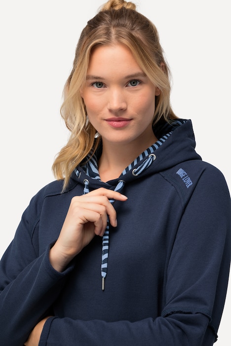 Loungewear-Hoodie, Kapuze, Rollkanten, Langarm