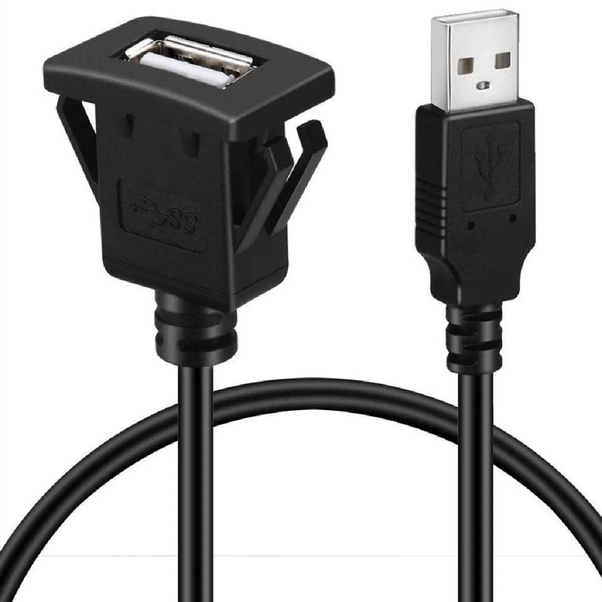Support de tableau de bord USB étendu 1 m Noir