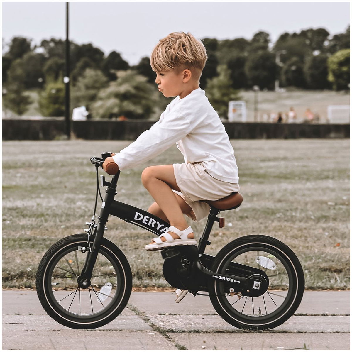 DERYANDERYAN   3in1 Kinderfahrrad schwarz 12 Zoll