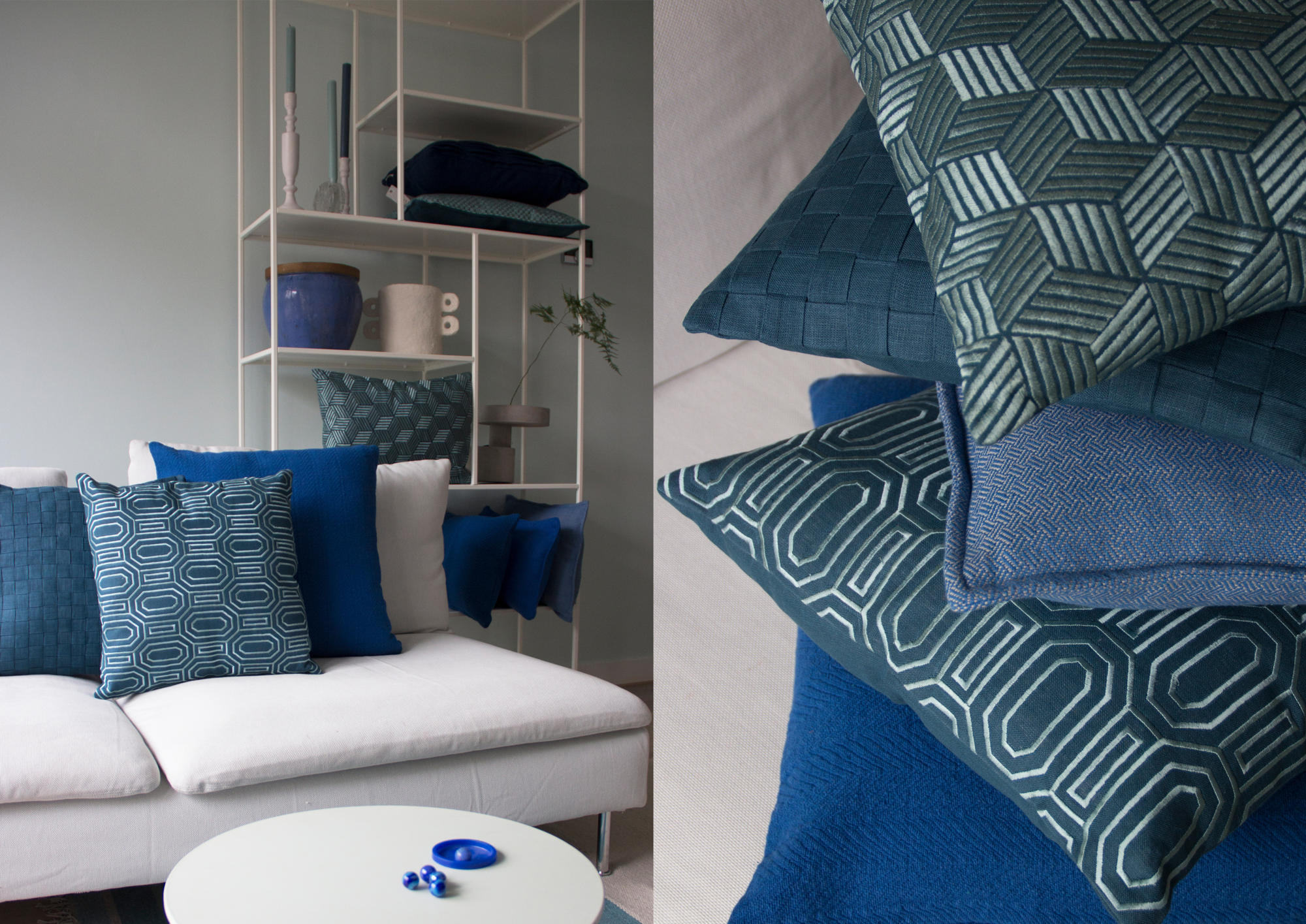 Kussen herringbone mustard