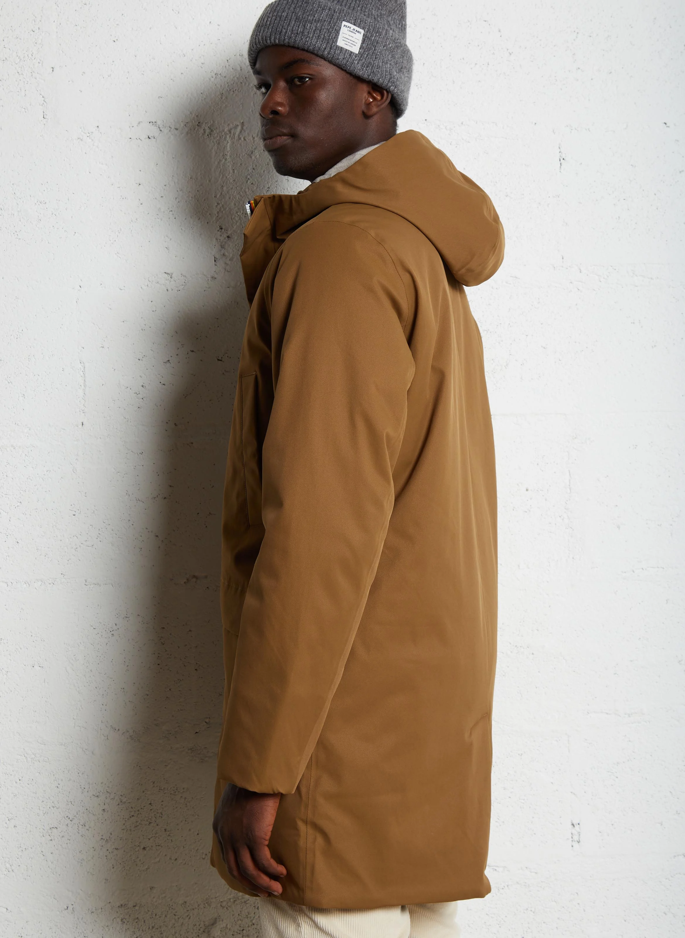 JARNO TWILL MARMOTTA - Veste longue col montant | Marron