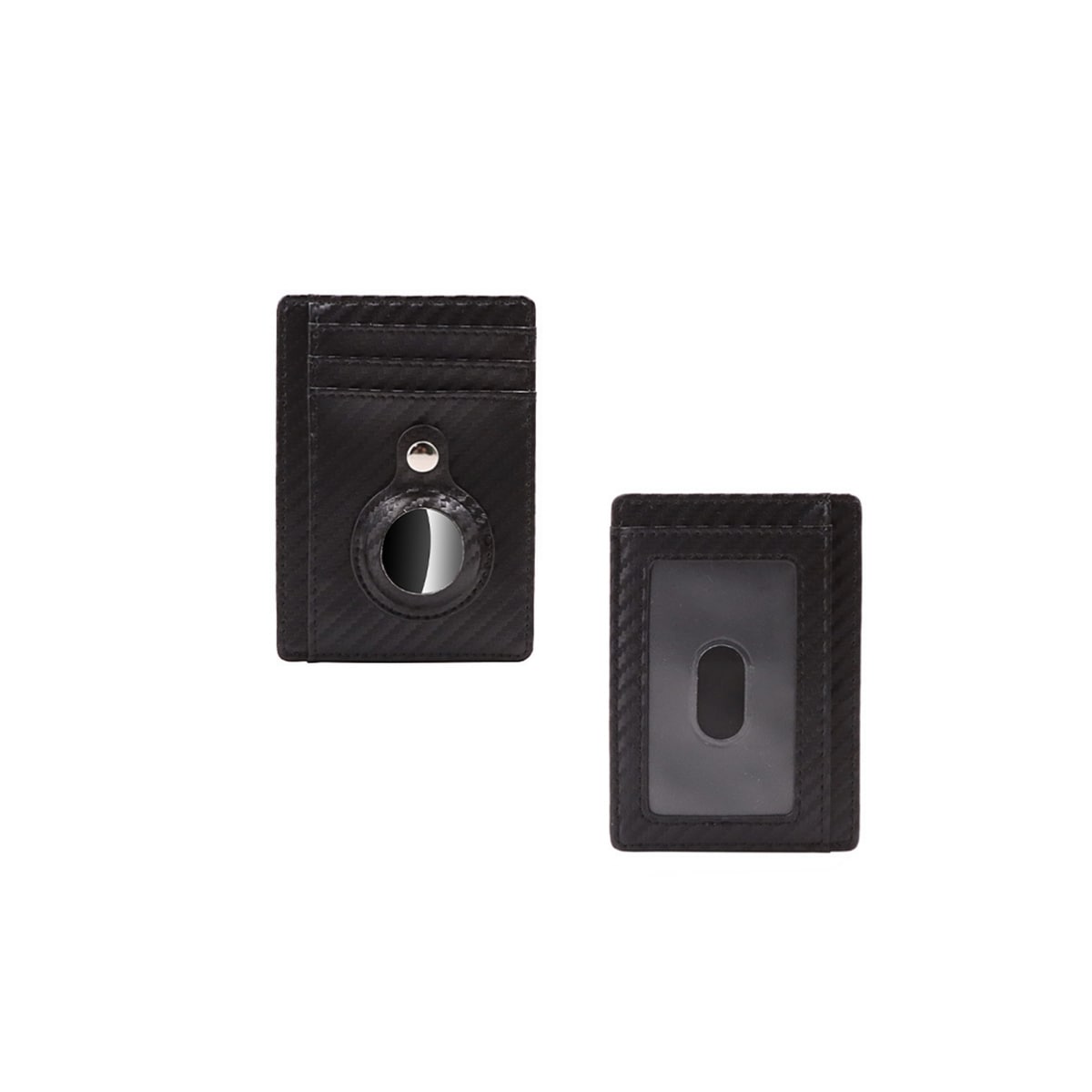 Kortholder med RFID-signalblokkering og Airtag-holder Sort