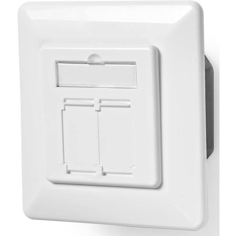 Nedis CCGP89200IV wanddoos inbouw - 2 Port - UTP CAT6 wit
