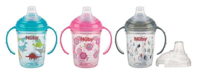 Nûby Nûby Antilekbeker handvat & print 240ml 6+ maanden 1 Stuk