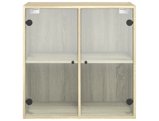 VIDAXL - Armoire de rangement Armoire murale avec portes en verre chêne sonoma 68x37x68,...