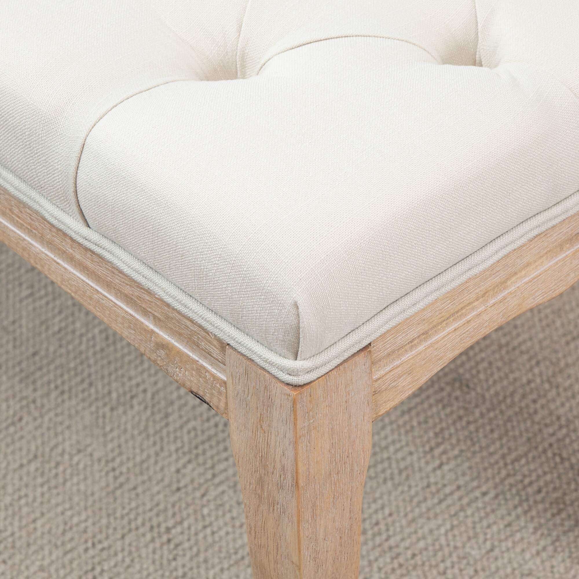 HOMCOM Polsterbank mit getufteten Design beige 110B x 38T x 49H cm