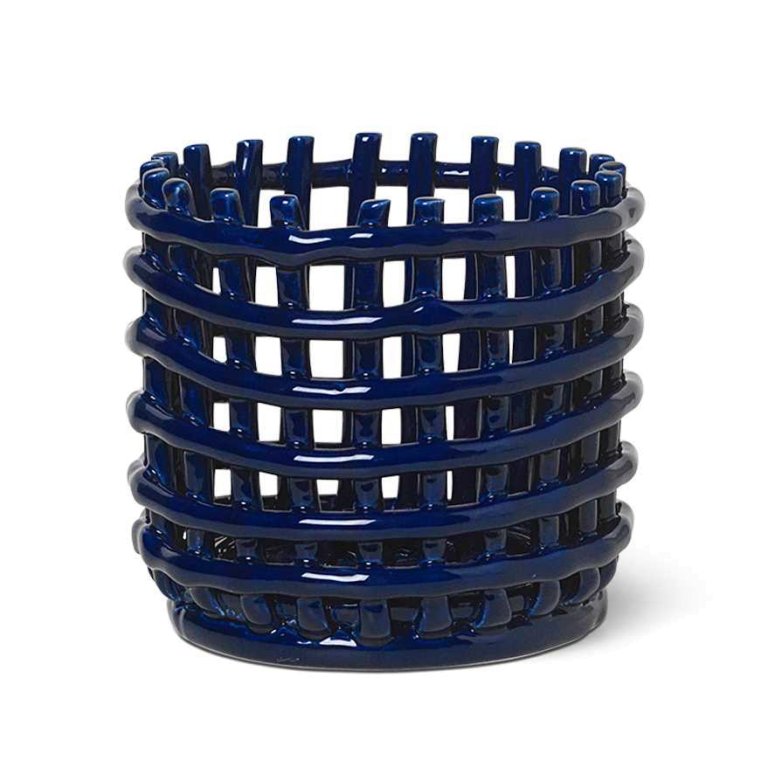 Ferm Living Ceramic basket opbergmand small Blue