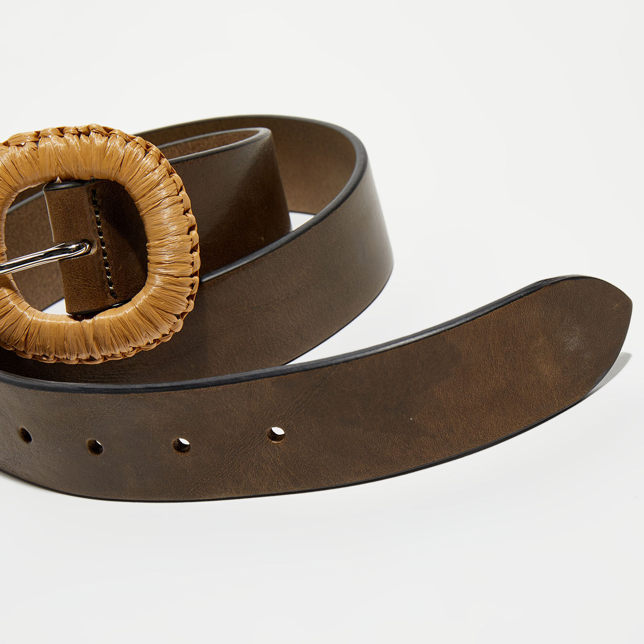 Hartford Ceinture en Cuir Annia kaki/marron