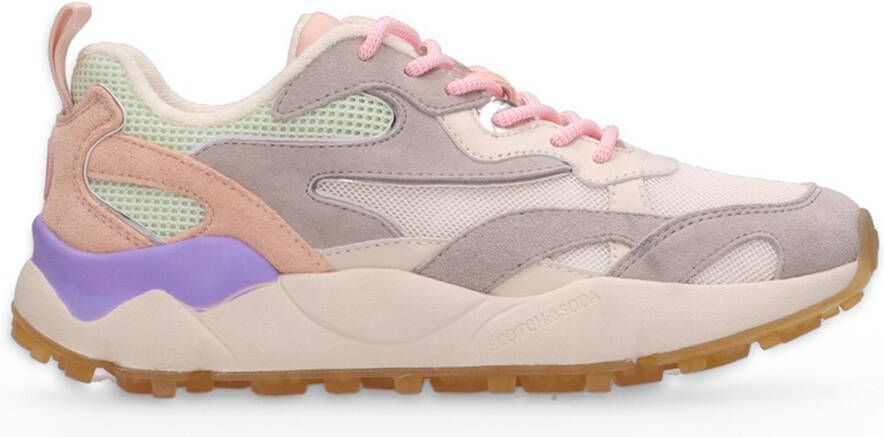Scotch & Soda Mount W chunky suède sneakers lichtgrijs multi