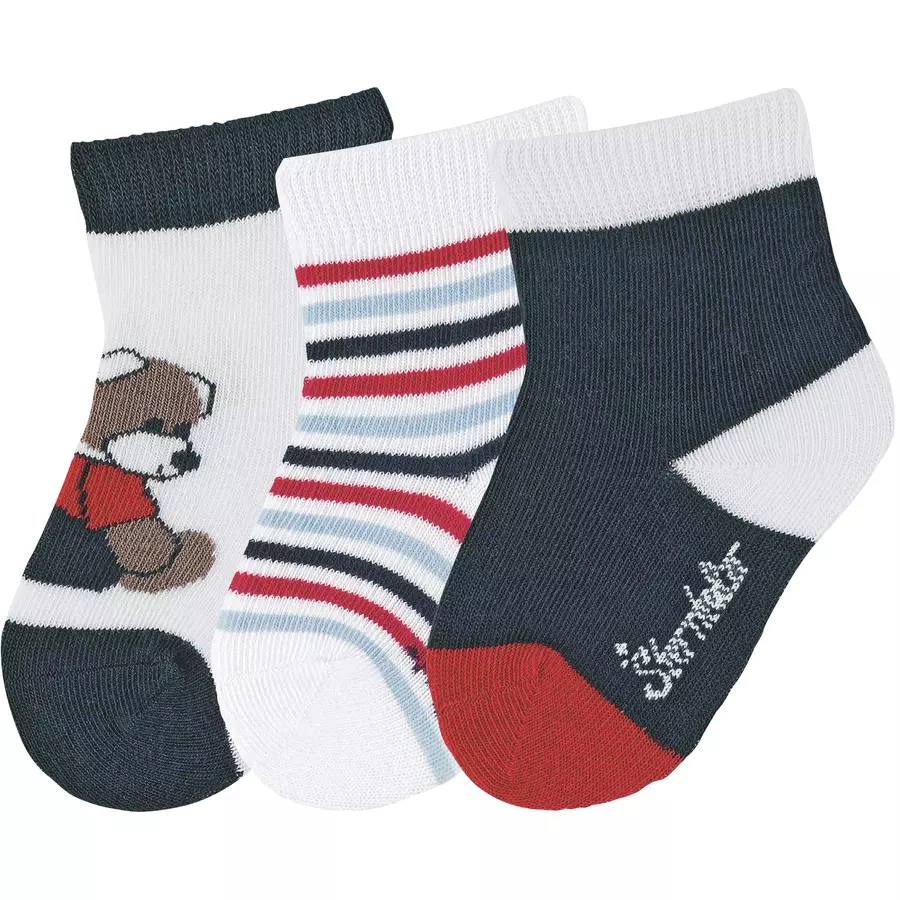 Sterntaler Baby-Söckchen 3er-Pack Bär marine