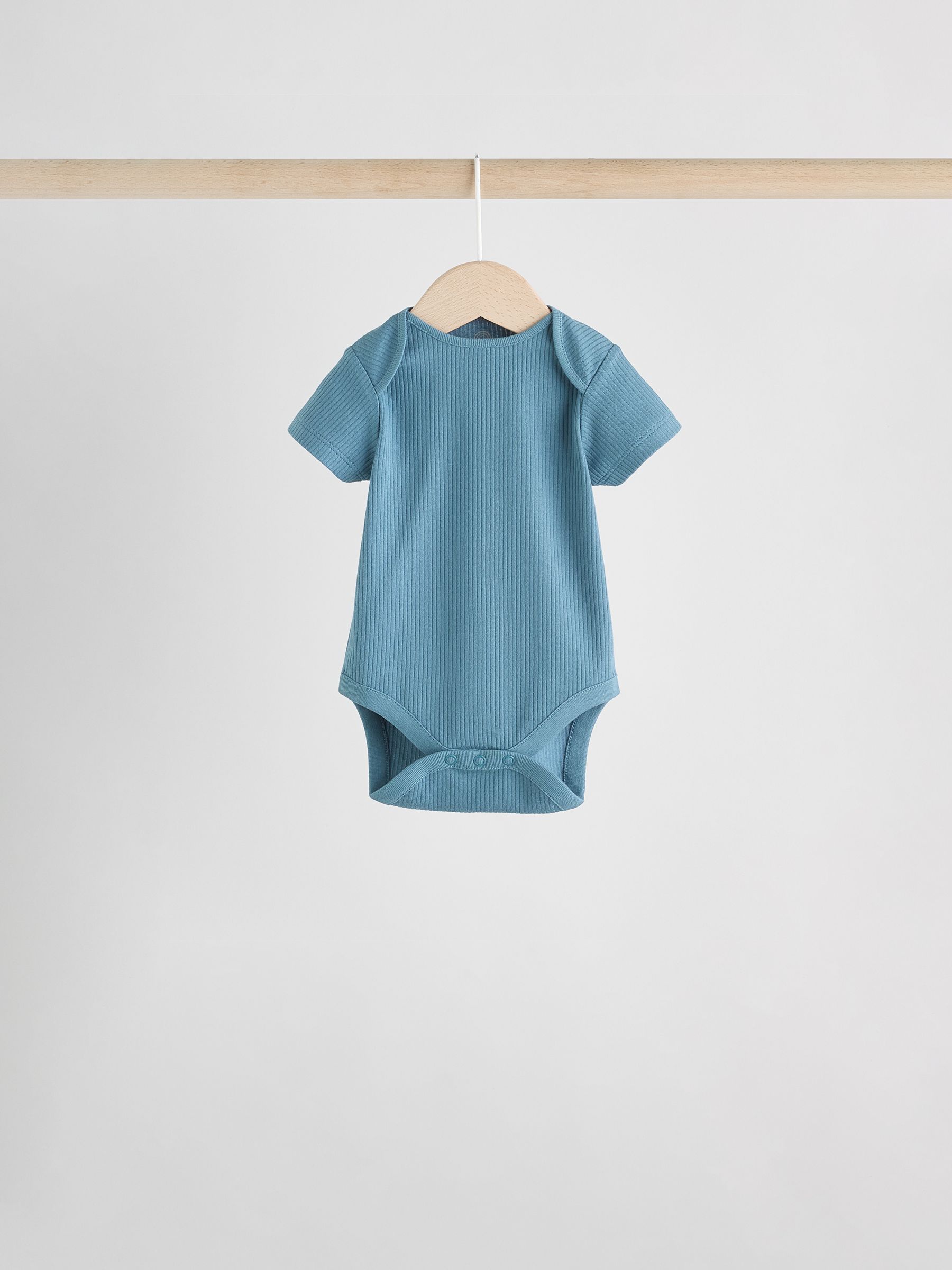 Blauw - Set van 5 babyrompertjes met korte mouwen