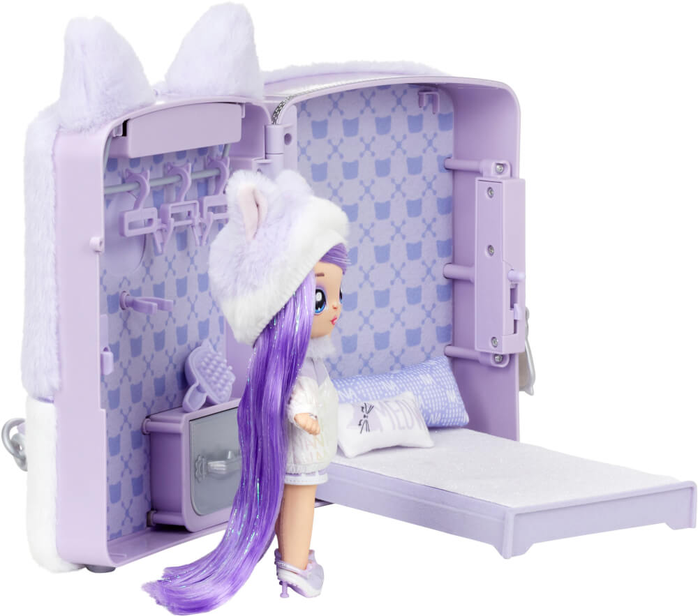 Na! Na! Na! Surprise 3-in-1 Backpack Bedroom Series 3 Playset-  Lavender Kitty