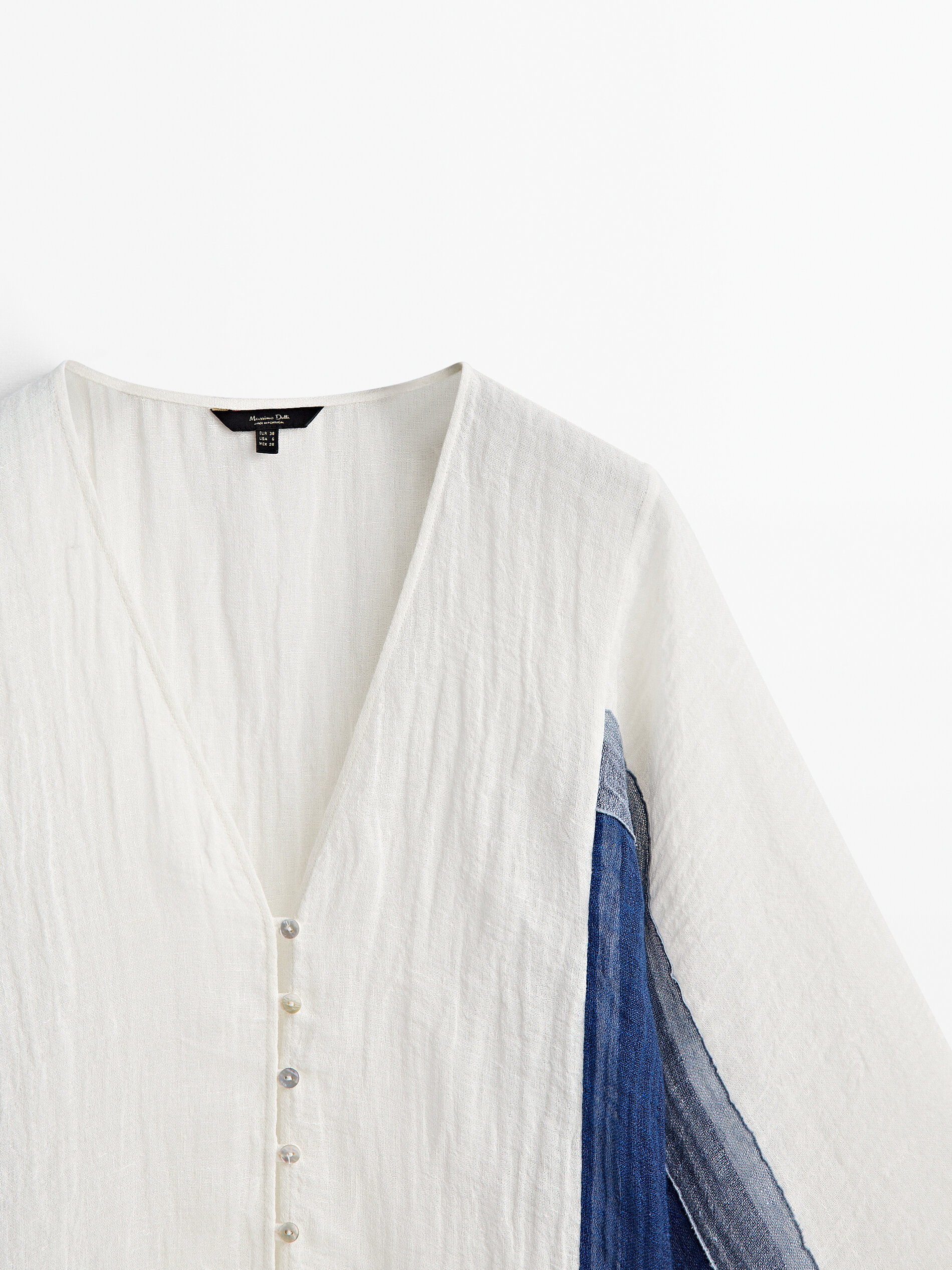 Blusa maxi em linho texturizado - BRANCA