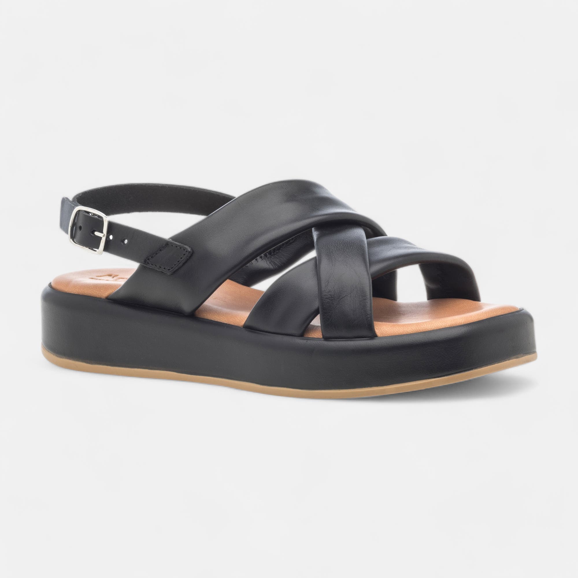 Sandales Femme en cuir noir